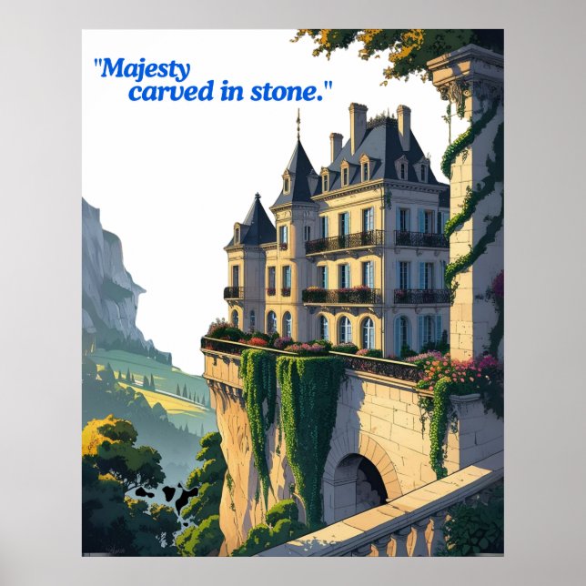 "Susurros del Château – Arte de Línea de Palacio E (Frente)