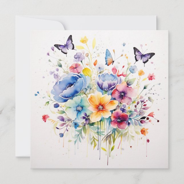 Susurros Florales: Tarjeta de cumpleaños de jardín (Anverso)
