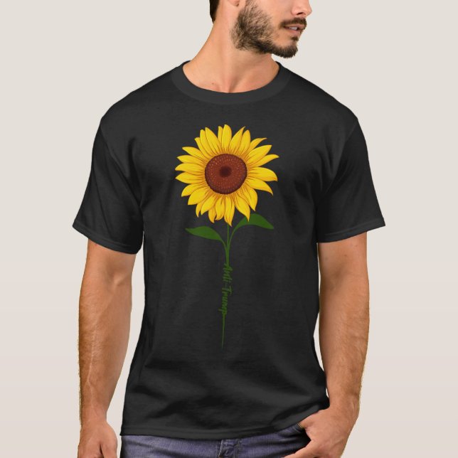 Sutil girasol camiseta antiTrump (Anverso)