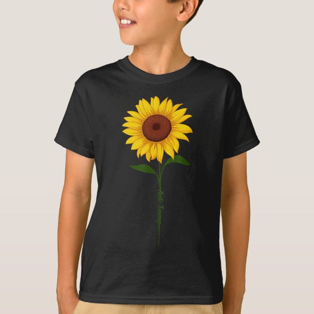 Sutil girasol camiseta antiTrump (Anverso)