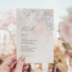Sutil tarjeta de detalles de recepción floral Rubo