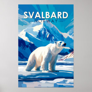Svalbard Noruega Oso Polar Viajes Arte Vintage