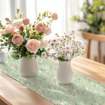 WATERCOLOR SPRING FLORAL TABLE RUNNERS