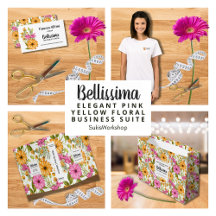 Bellissima Elegant Pink Yellow Floral Business