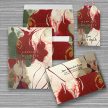 Contemporary Painted Abstract Happiest Holidays