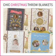 Chic Photo Christmas Throw Blankets
