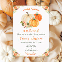 Orange and Green Pumpkins Baby Shower