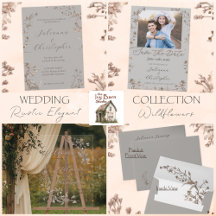 Rustic Elegant Script Wildflowers Wedding Suite 