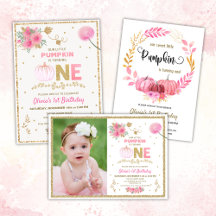 Our Little Pumpkin Pink Girl 1st Birthday