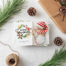 Watercolor Holly Wreath Christmas Collection