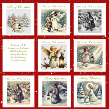 Beautiful Vintage Angel Christmas Flat Cards