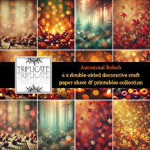 Autumnal Bokeh Effect Scrapbooking and Craft Paper