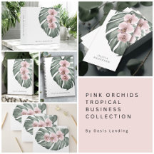 Pink Orchids Tropical Floral Business Products