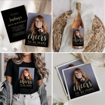 Custom Photo Cheers 40th Birthday Party
