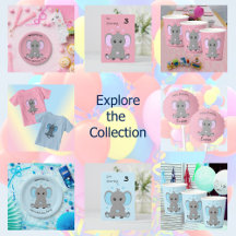 Cute baby elephant - pink for girls, blue for boys