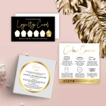 White Black & Gold Modern Script Bakery Cake Chef