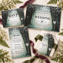 Evermore Moss Forest Wedding Invitation Suite