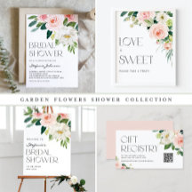 Watercolor Garden Flowers Bridal Shower Collection