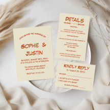 Burnt Orange Handwritten Typography Wedding