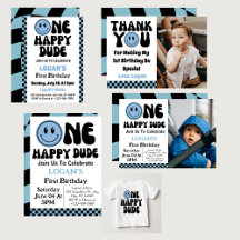 One Happy Dude Boy 1st Birthday