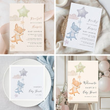 Cute Fox Flying Balloon Baby Shower Collection