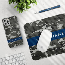 Gray Camouflage Pattern Navy Blue Collection