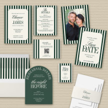 Green Stripe Old Money Wedding Suite
