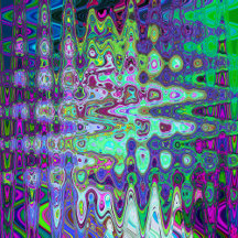 Abstract Green and Purple Wavy Mosaic Retro