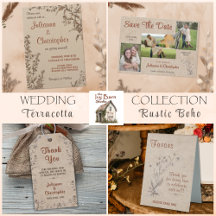 Rustic Boho Wildflower Terracotta Wedding Suite