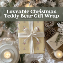 Loveable Christmas Teddy Bear Gift Wrap