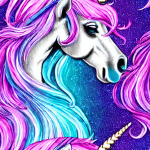 Fantasy White Unicorn Seamless Pattern
