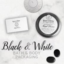 Homemade Bath + Body Packaging :  Black + White