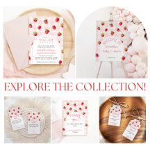 Strawberry Sweet Summer Rustic Baby Girl Shower