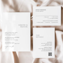 Clean Modern Wedding Invitation Suite