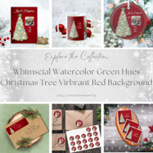 Whimscial  Watercolor Christmas Tree  Design