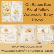 Oh Babee Bee Floral Yellow Watercolor Baby Shower