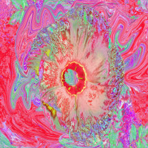 Psychedelic Retro Coral Rainbow Hibiscus