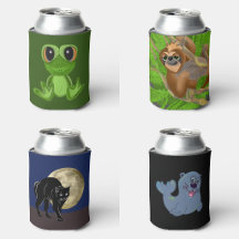 Can Cooler Sleeves With Animal Themed Designs 