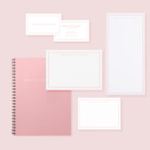 Minimalist Pink Personalized Stationery Set