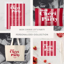 Mon Cheri Let's Party Bold Cherry Red Stripe