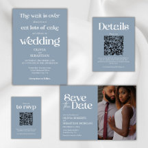 Trendy Typography on Dusty Blue in minimal style