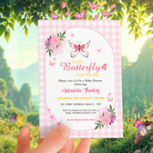 A Little Butterfly Is On The Way Girly Pink Floral