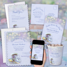 Vintage Tea Party Bridal Shower Blue