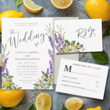 Watercolor Lemons & Lavender Wedding