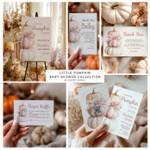 Pink Bow Little Pumpkin Girl Baby Shower