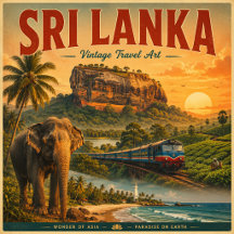 Vintage Sri Lanka Travel Art