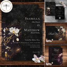 Dark Gothic Black & White Orchid Spells Wedding