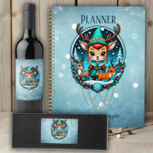 A cute cartoon style reindeer elf 