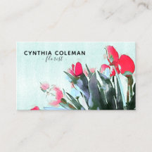 Watercolor Tulips Bouquet Illustration Florist 