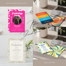 Retro Graduation Invitations